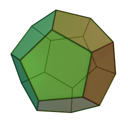 Dodecahedron 12 faces, pentagons {5,3}
