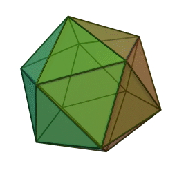 Icosahedron 20 faces, triangles {3,5}
